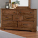 Vaughan-Bassett Cool Rustic 7 Drawer Dresser in Amber - Furniture Max (Falls Church,VA) *
