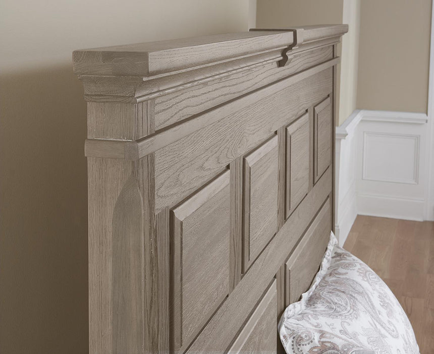 Vaughan-Bassett Heritage Queen Mansion Bed in Greystone - Furniture Max (Falls Church,VA) *