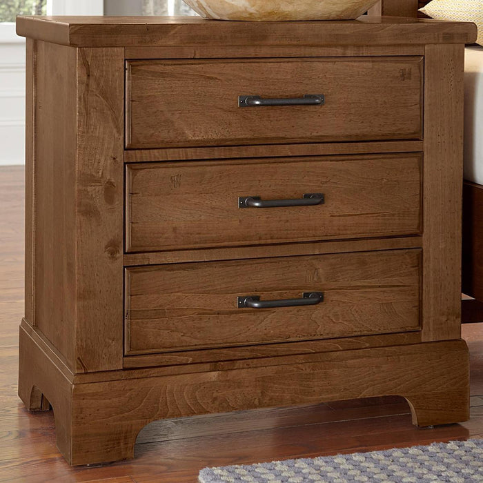 Vaughan-Bassett Cool Rustic 3 Drawer Nightstand in Amber - Furniture Max (Falls Church,VA) *