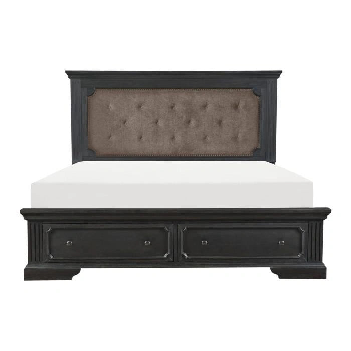 Bolingbrook Queen Upholstered Storage Platform Bed in Coffee 1647-1*