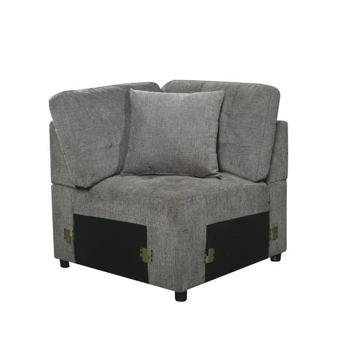 Logansport Corner Seat with 1 Pillow in Gray 9401GRY-CR
