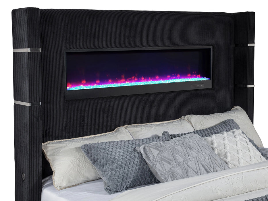 Tisdall Wingback TV Bed with Flame Visualizer