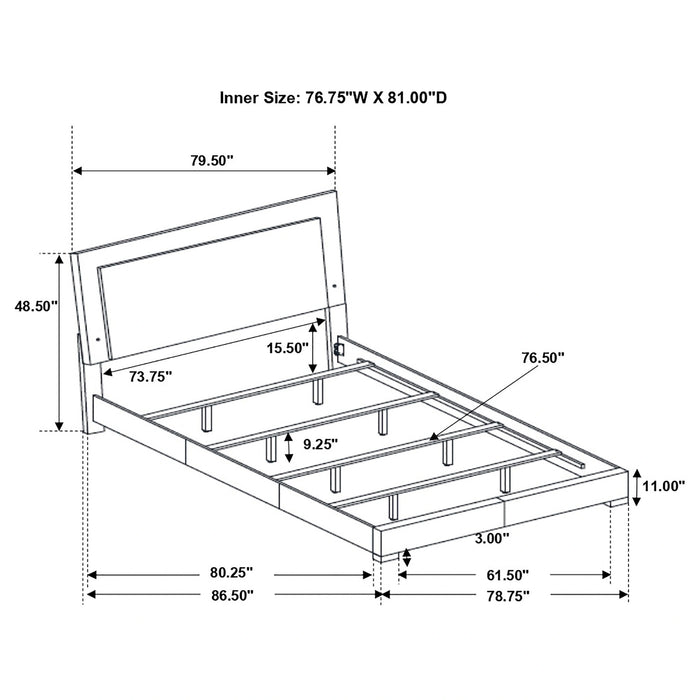 Felicity Panel Bed with LED Lighting