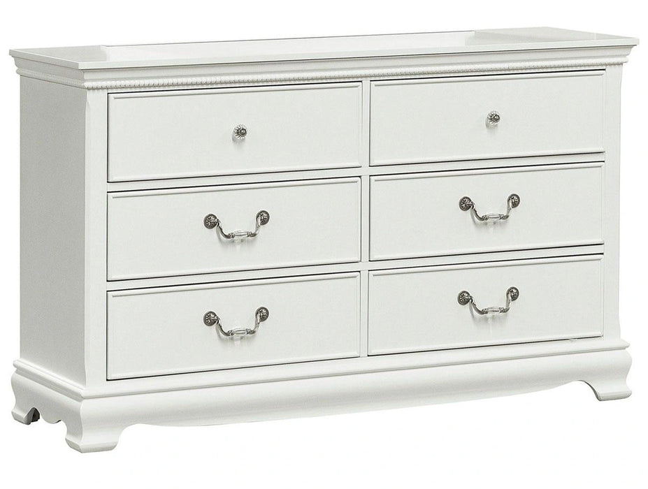 Lucida 6 Drawer Dresser in White 2039W-5