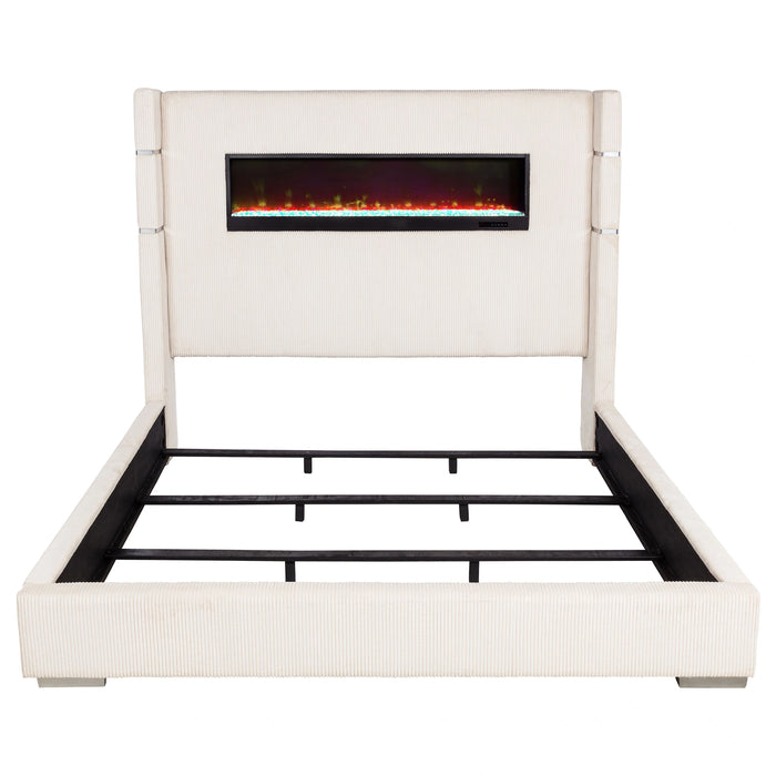 Tisdall Wingback Bed with Flame Visualizer