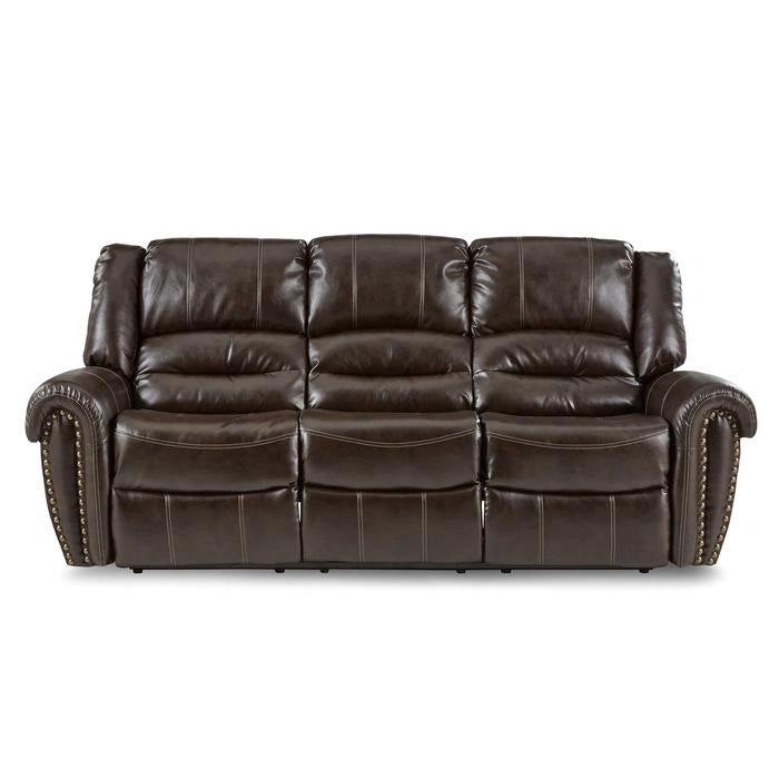 Center Hill Double Reclining Sofa in Dark Brown 9668BRW-3