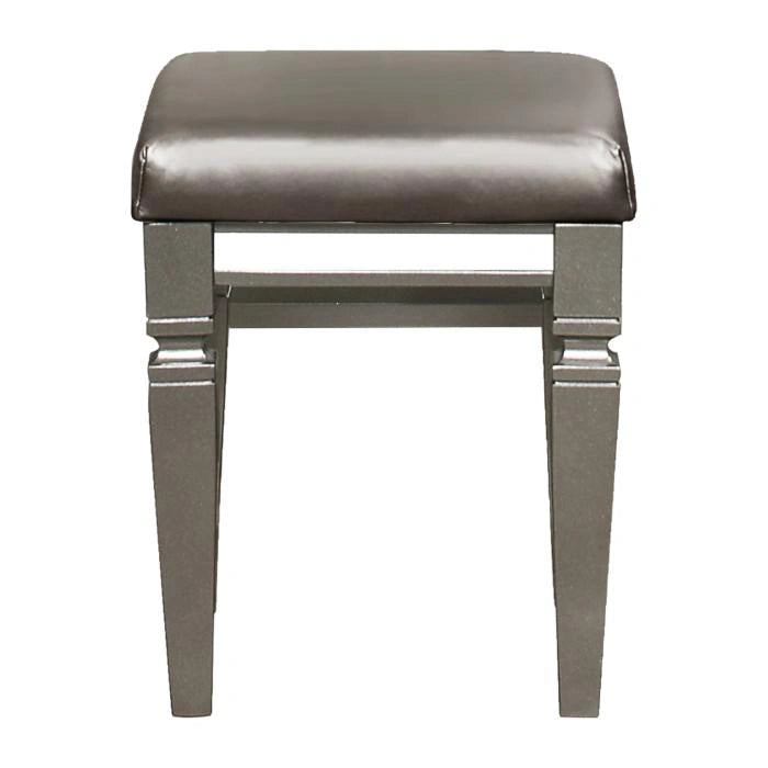 Tamsin Vanity Stool in Silver Grey Metallic 1616-14