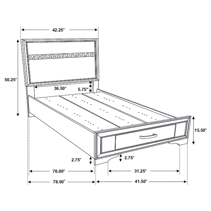 Miranda Panel Platform Storage Bed