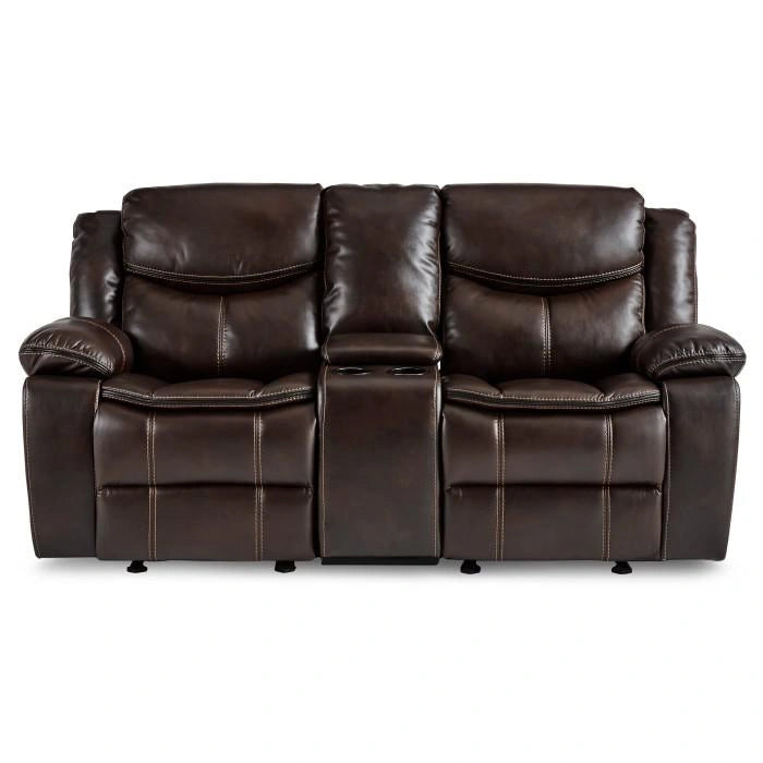Bastrop Double Glider Reclining Loveseat in Brown 8230BRW-2