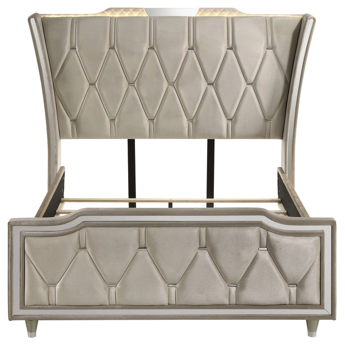 Lorient Wingback Bed with LED Lighting