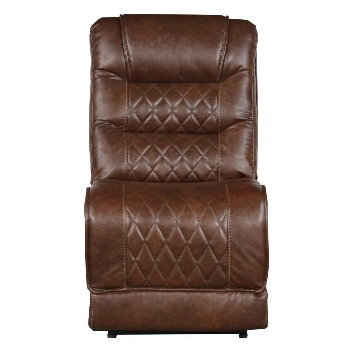 Putnam Power Armless Reclining Chair in Brown 9405BR-ARPW