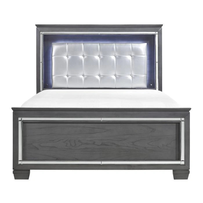 Allura Queen Panel Bed in Gray 1916GY-1*