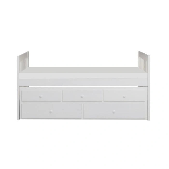 Galen Twin/Twin Trundle Bed with Storage in White B2053PRW-1*