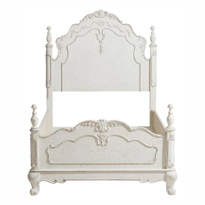 Cinderella Twin Poster Bed in Antique White