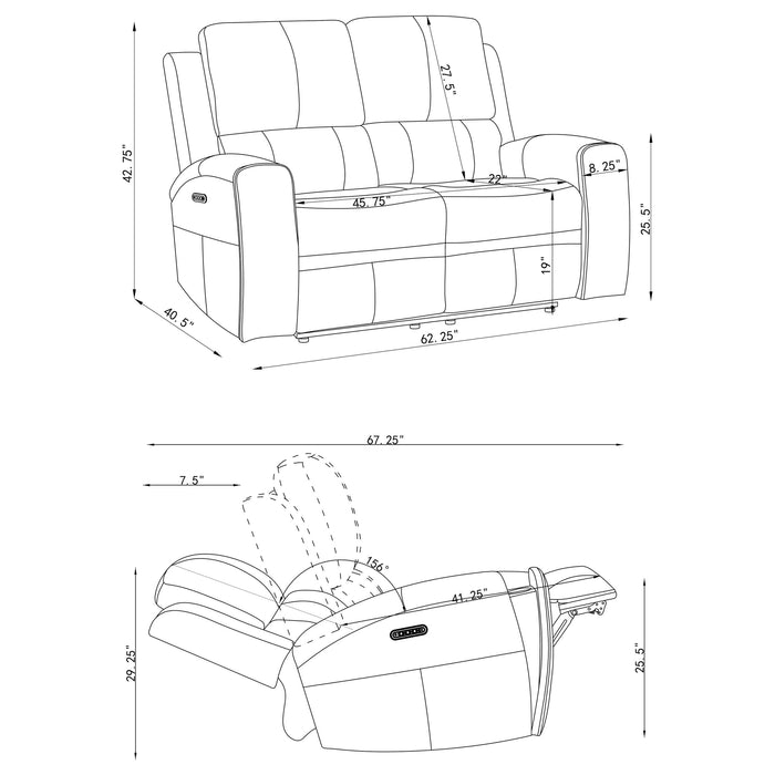Brickston Triple Power Reclining Loveseat