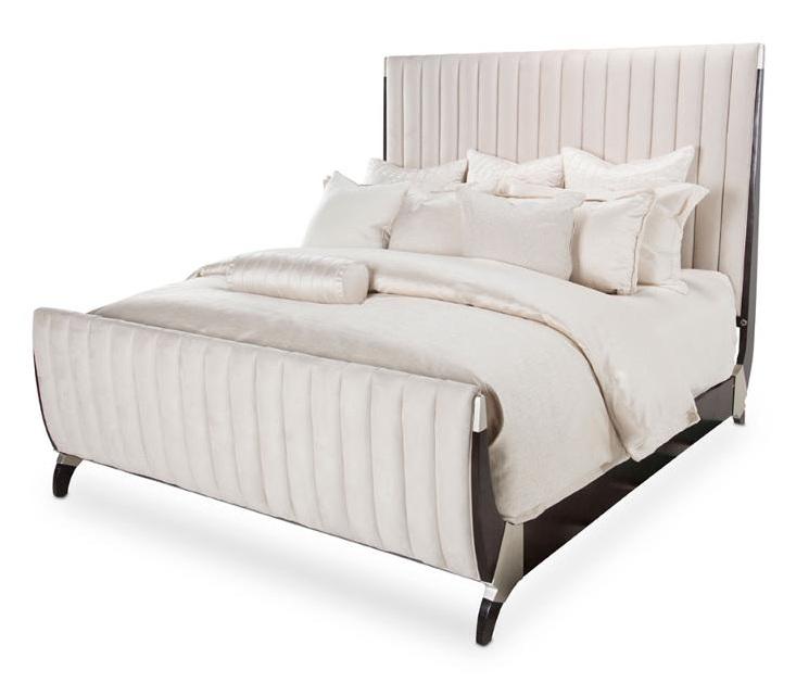 Paris Chic California King Channel Tufted Sleigh Bed in Espresso image