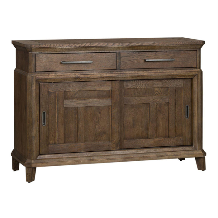 Liberty Furniture Artisan Prairie Sliding Door Buffet in Aged Oak WILL SHIP APPX on JUNE 22 2022 image