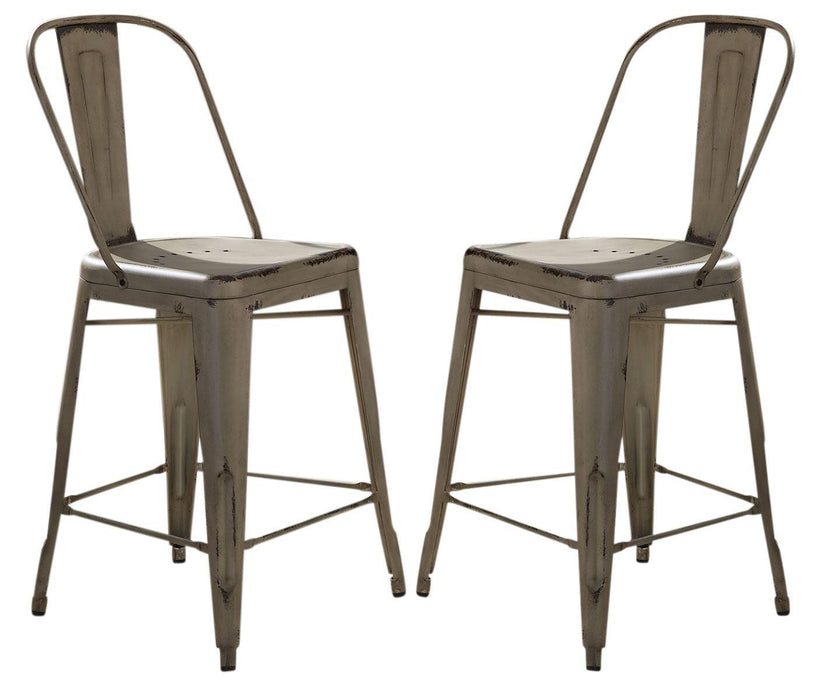Liberty Furniture Vintage Dining Series  Bow Back Counter Chair in White (Set of 2) image