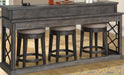 Parker House Sundance Everywhere Console with 3 Stools in Smokey Grey image