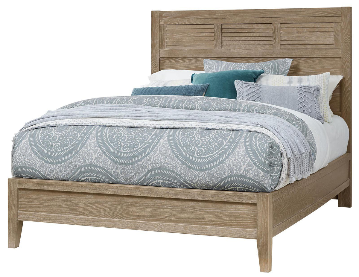 Vaughan-Bassett Passageways Deep Sand King Louvered Bed with Low